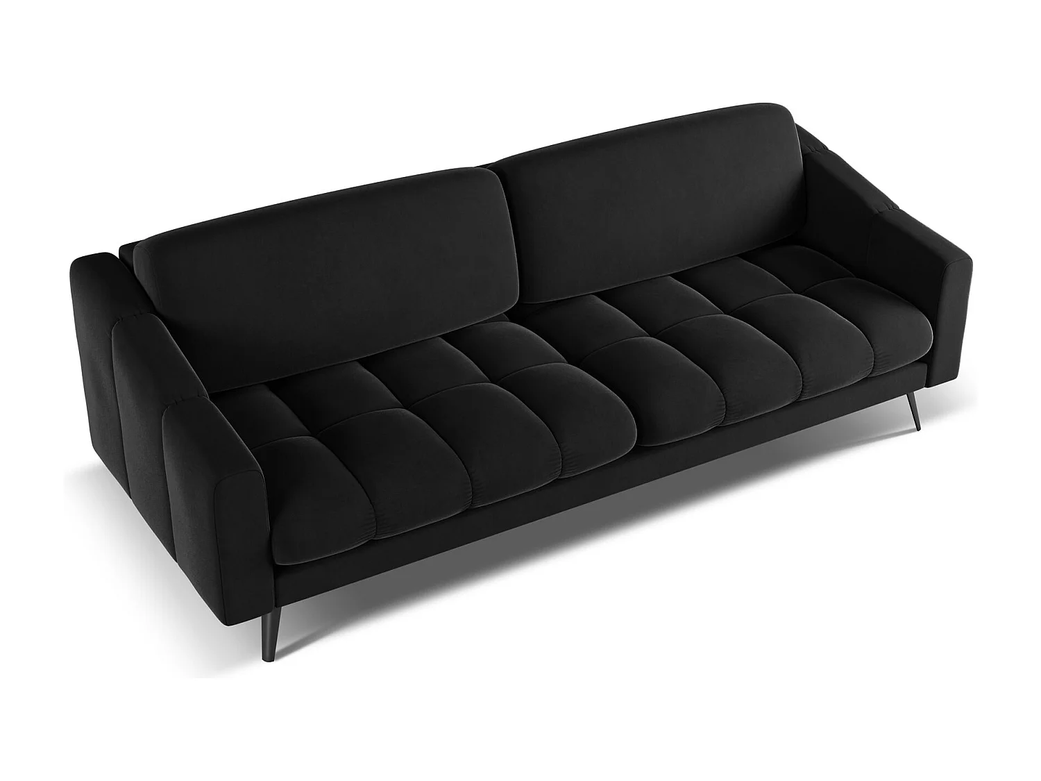 4-Sitzer Sofa - - Samt - Schwarz - NALU