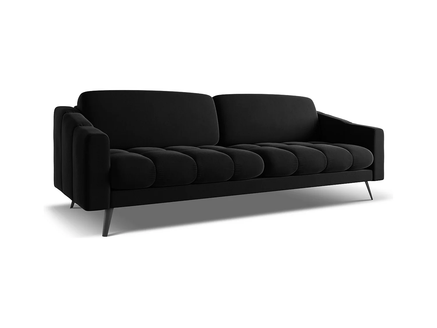 4-Sitzer Sofa - - Samt - Schwarz - NALU