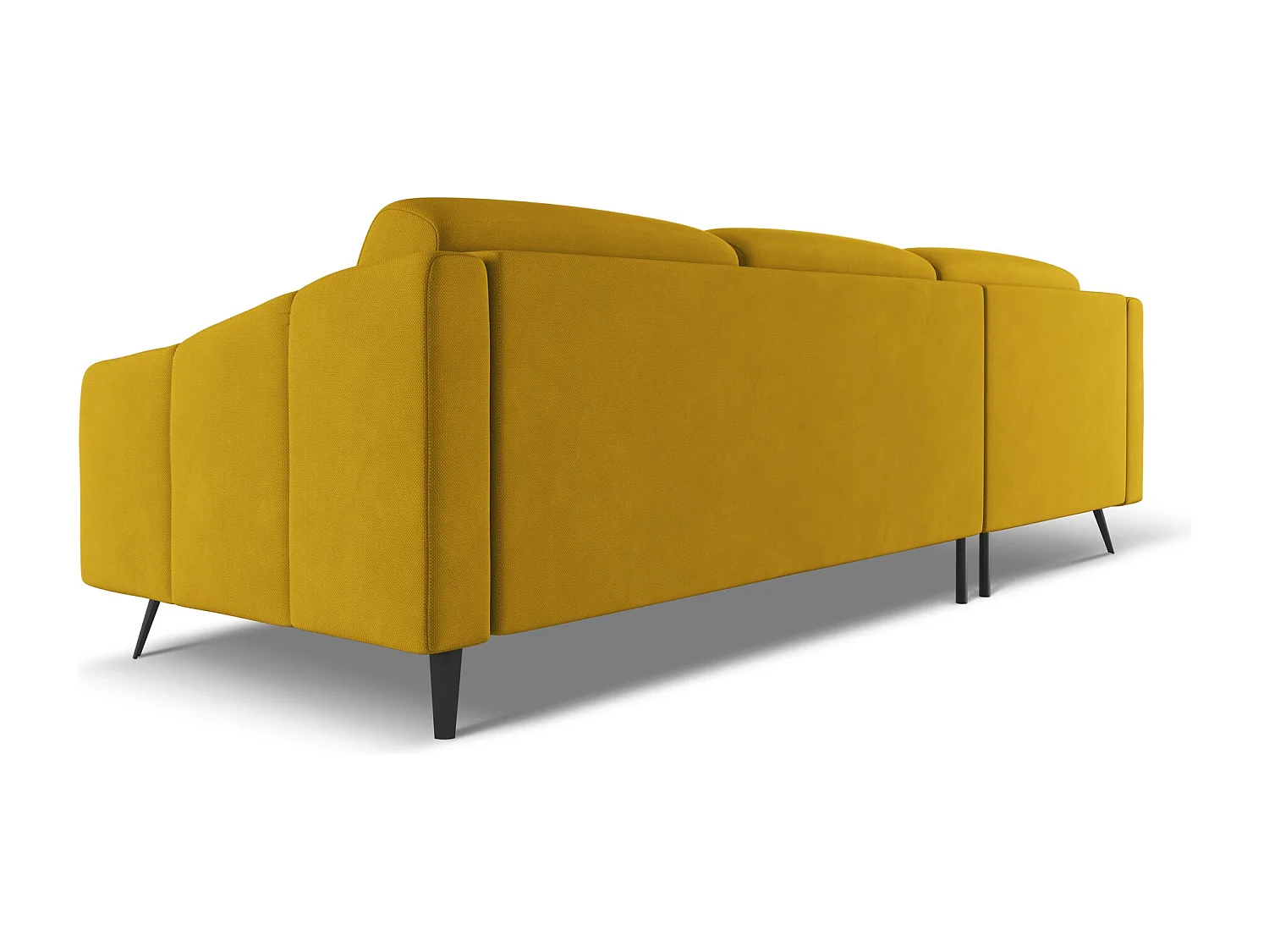 Canapé d'angle gauche en tissu chenille - moutarde - NALU