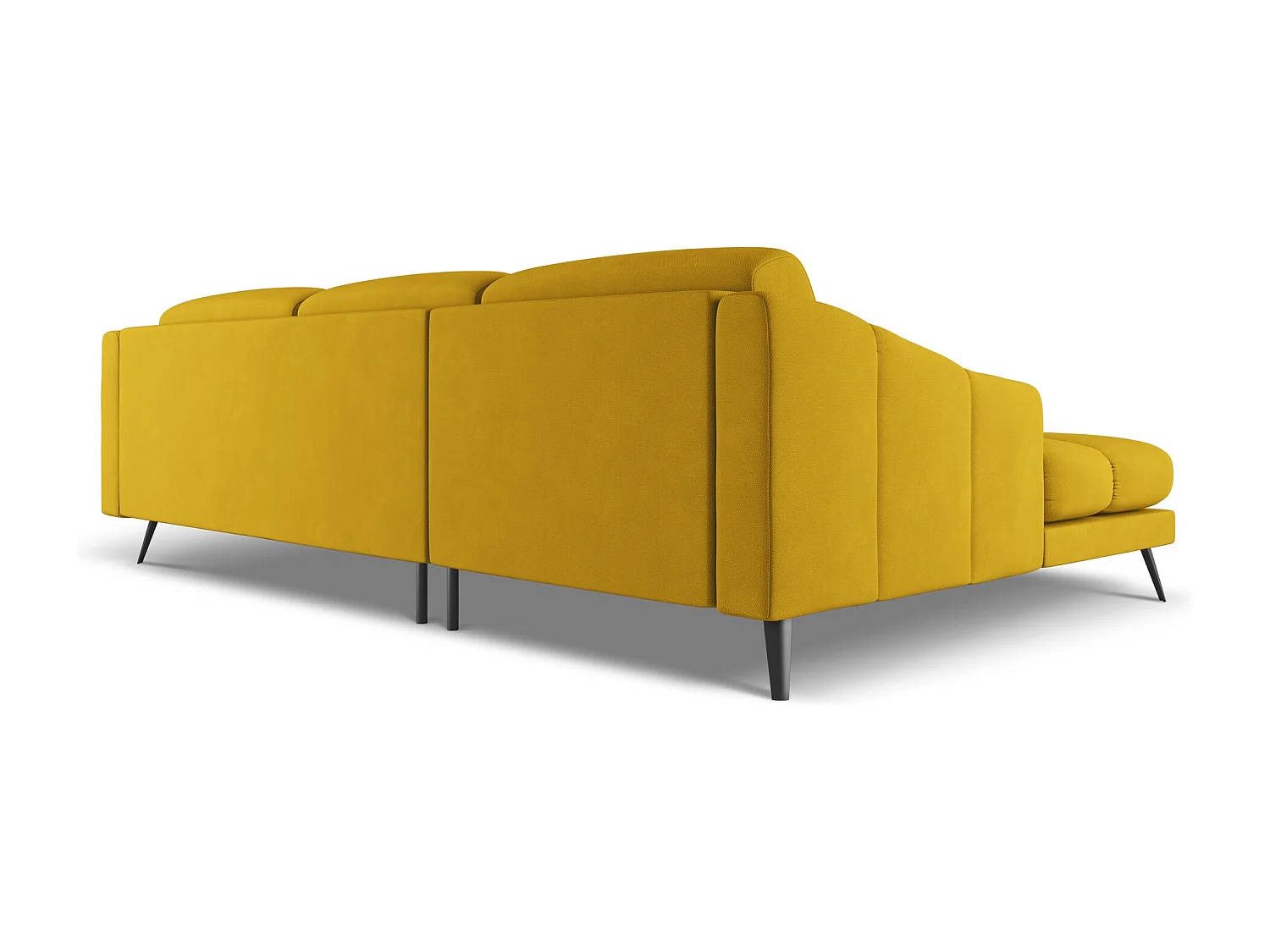 Canapé d'angle gauche en tissu chenille - moutarde - NALU