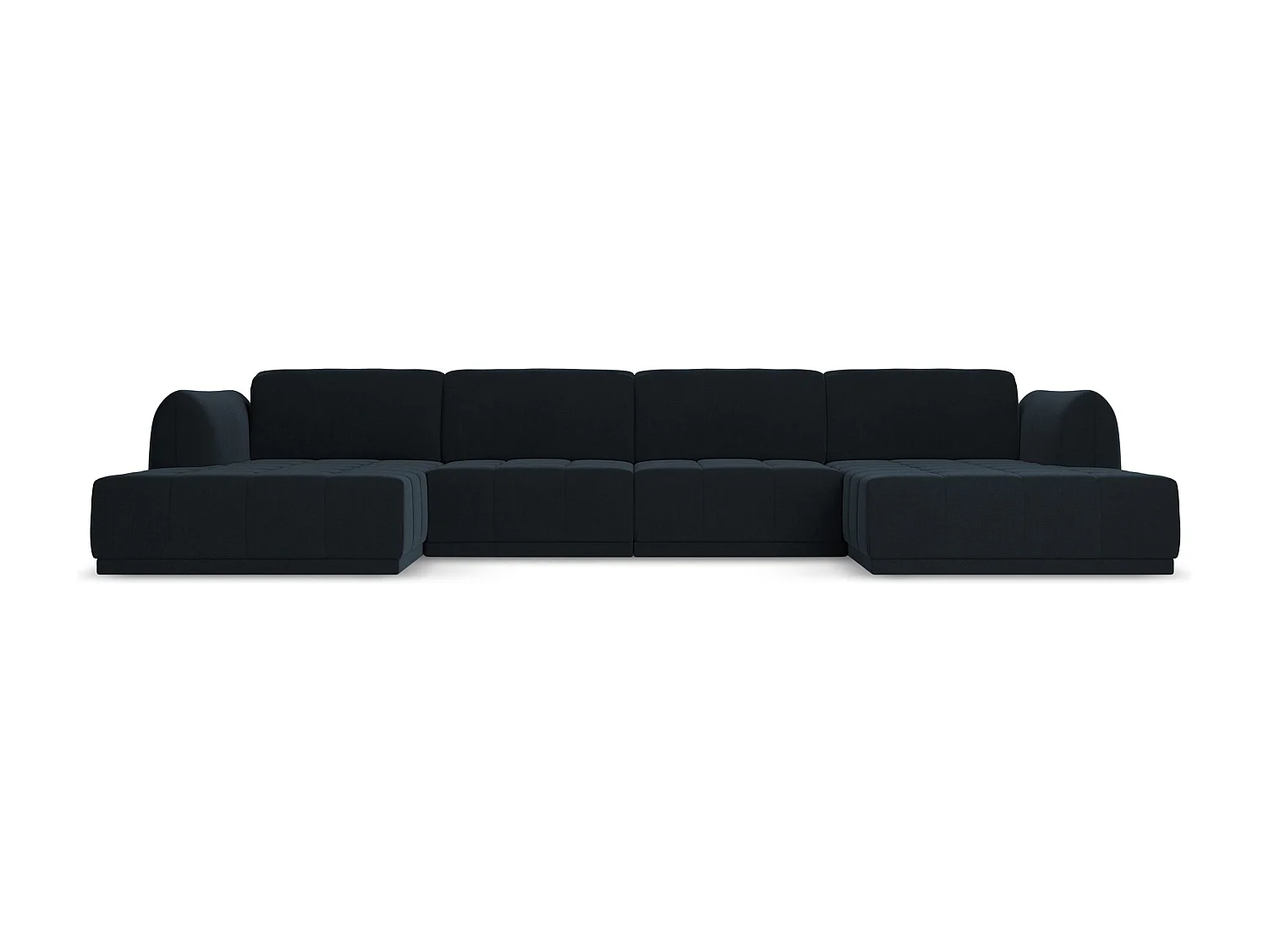 Canapé d'angle panoramique en velours - bleu royal - HOKU