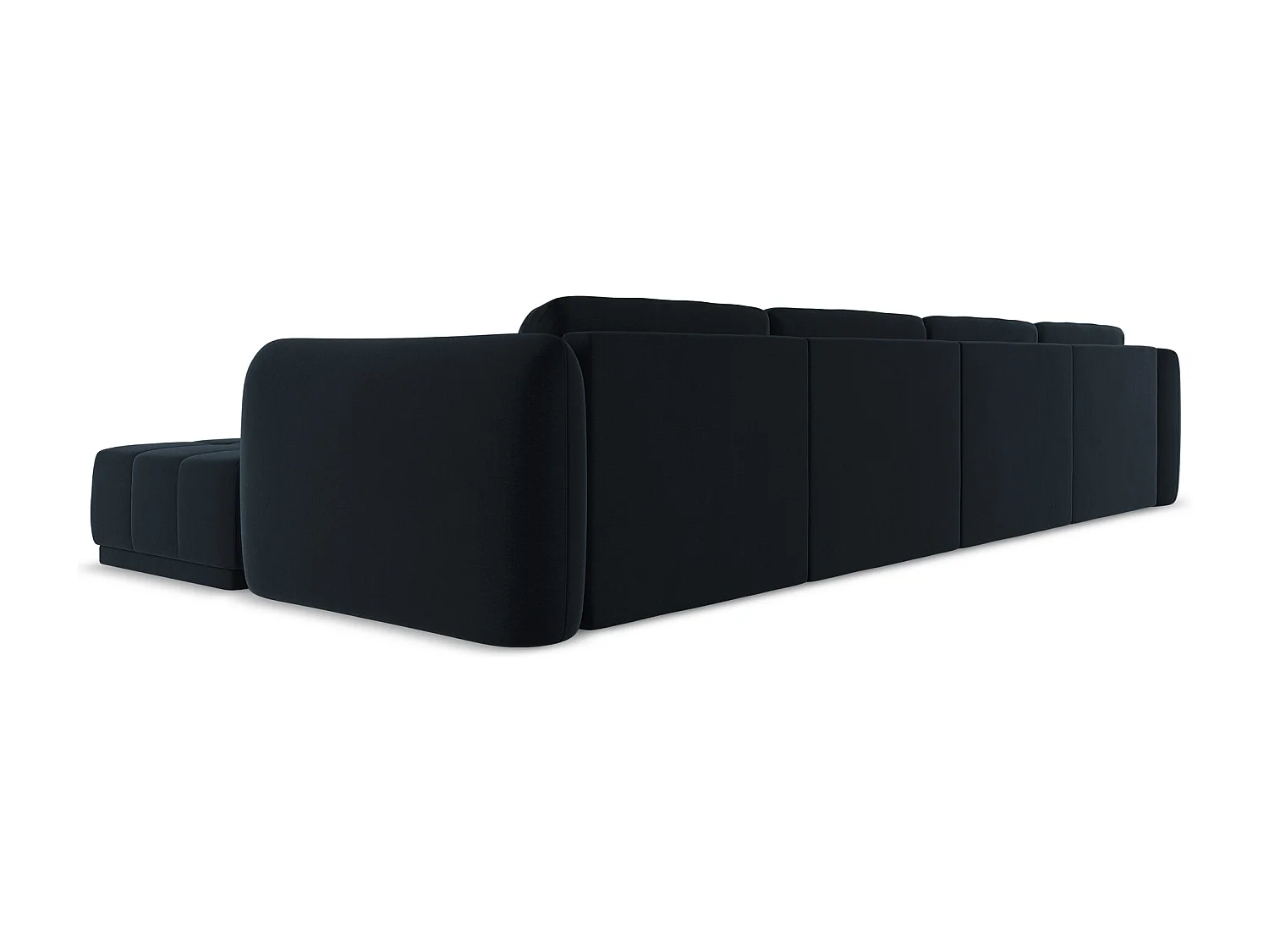 Canapé d'angle panoramique en velours - bleu royal - HOKU