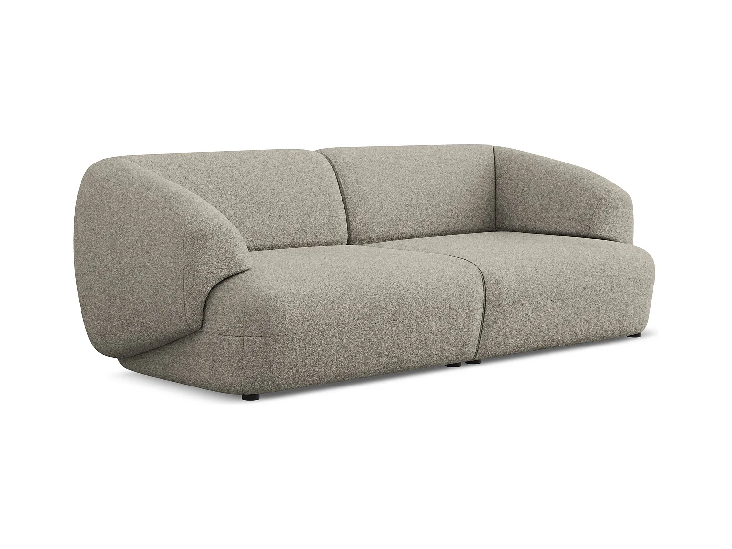 Modulares 4-Sitzer Sofa - - Bouclé - Dunkelbeige - MOANA