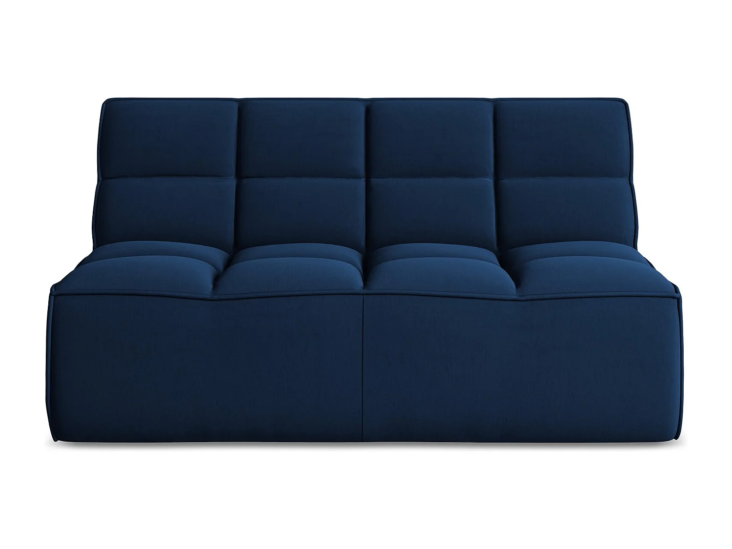 Canapé modulable 2 places en velours - bleu royal - KALAI