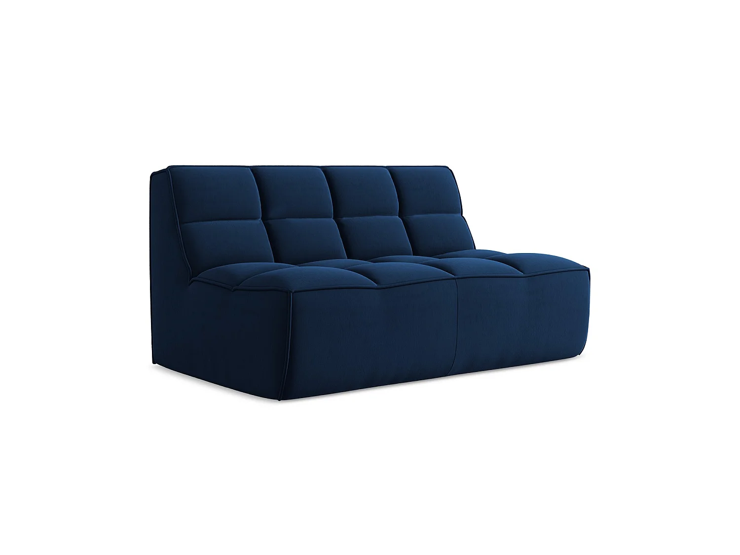 Tweezits modulaire bank van koningsblauw velours - BELLUNO