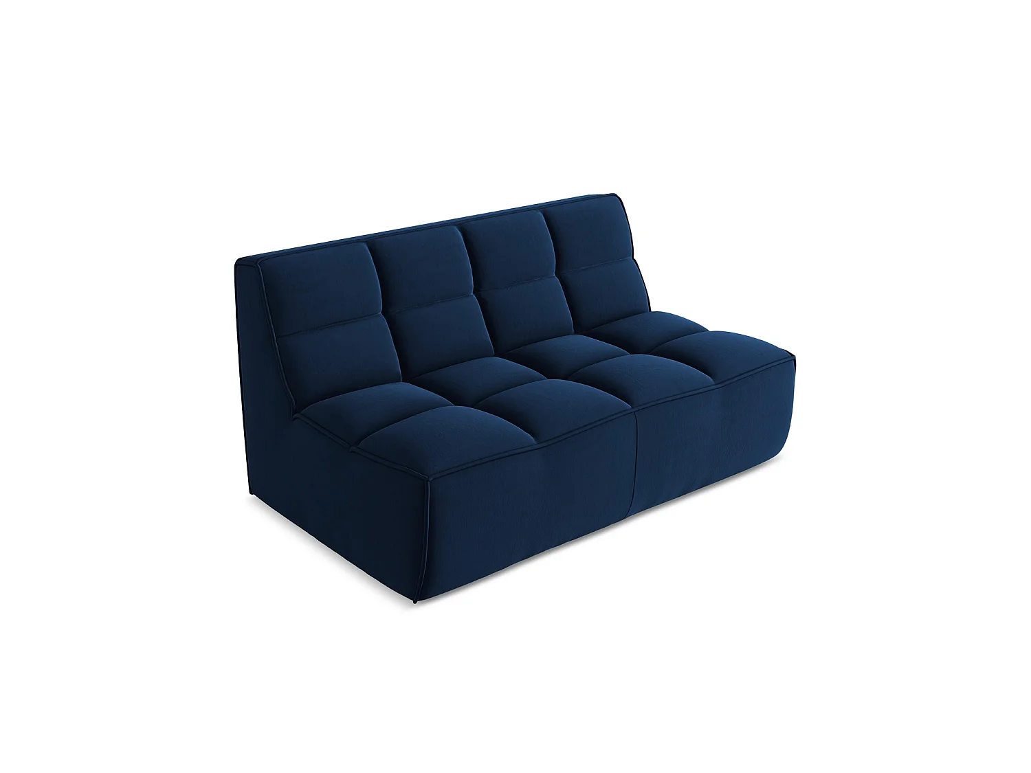 Tweezits modulaire bank van koningsblauw velours - BELLUNO