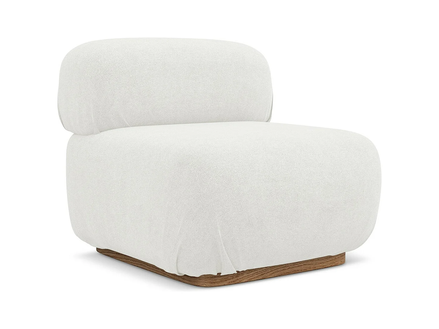 Fauteuil pour canapé modulable en tissu bouclette - blanc - AILANI