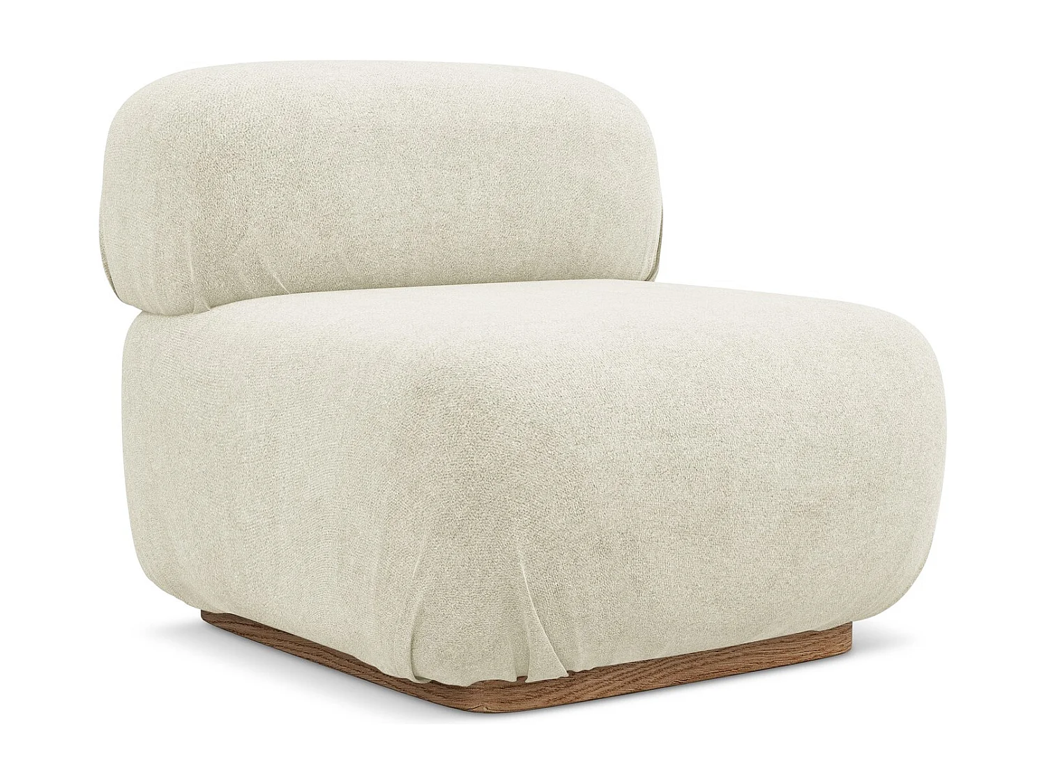 Fauteuil pour canapé modulable en tissu bouclette - blanc - AILANI