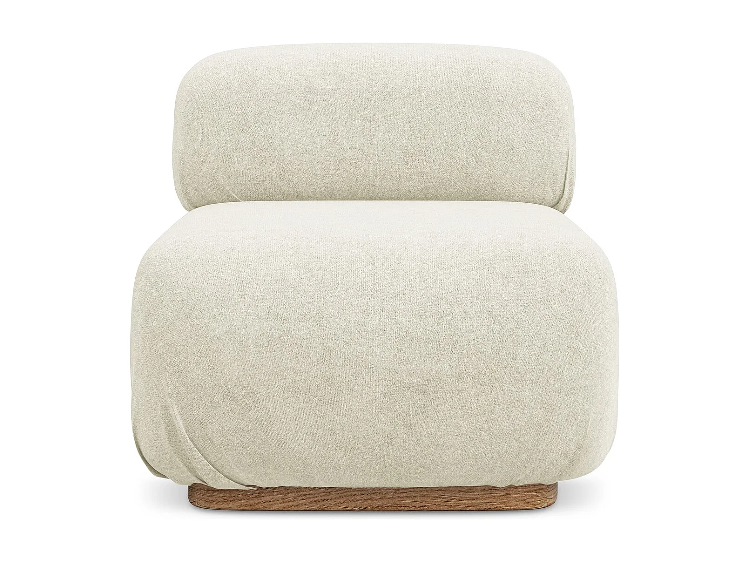 Fauteuil pour canapé modulable en tissu bouclette - blanc - AILANI