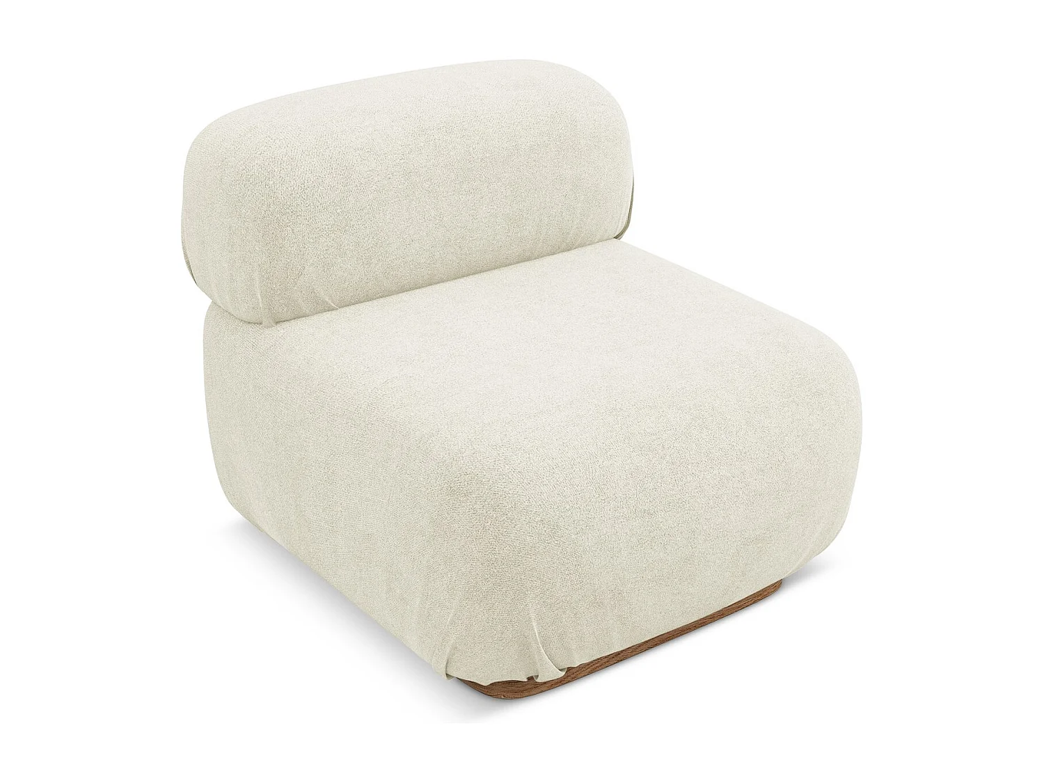 Fauteuil pour canapé modulable en tissu bouclette - blanc - AILANI