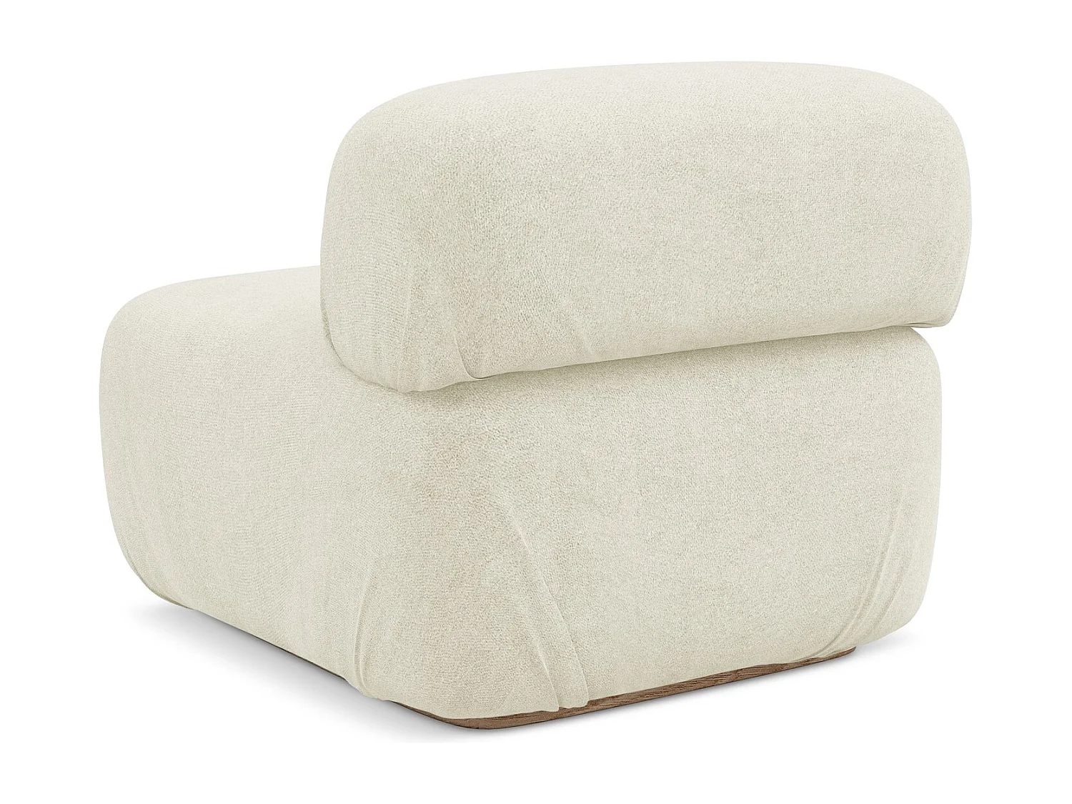 Fauteuil pour canapé modulable en tissu bouclette - blanc - AILANI