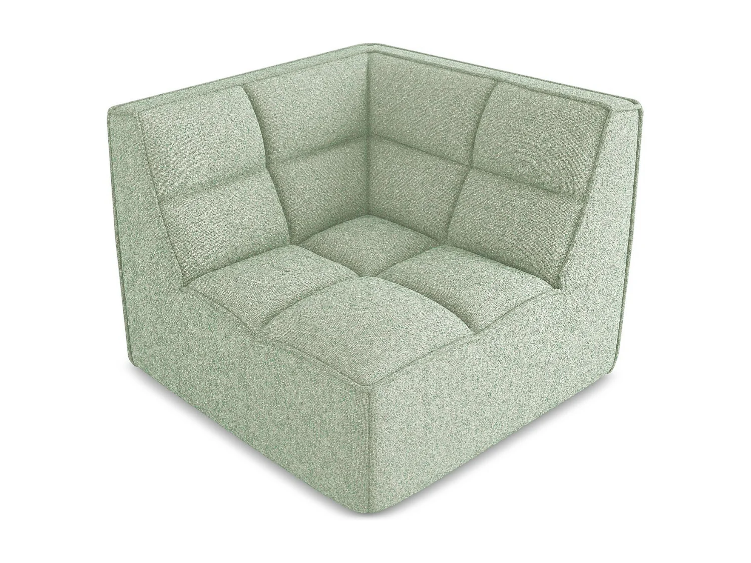 Fauteuil d'angle pour canapé modulable en tissu texturé - vert clair - KALAI