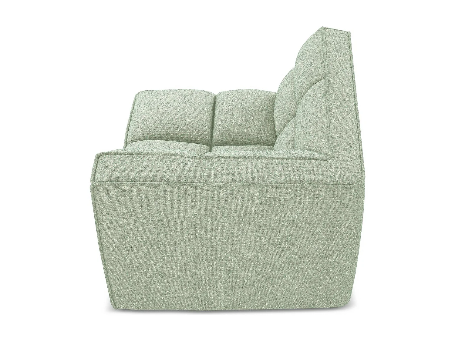 Fauteuil d'angle pour canapé modulable en tissu texturé - vert clair - KALAI