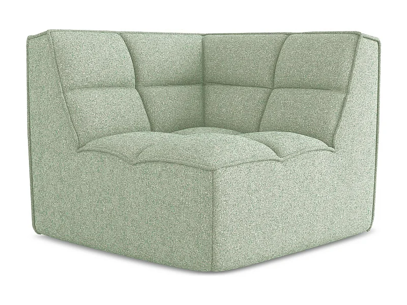 Fauteuil d'angle pour canapé modulable en tissu texturé - vert clair - KALAI