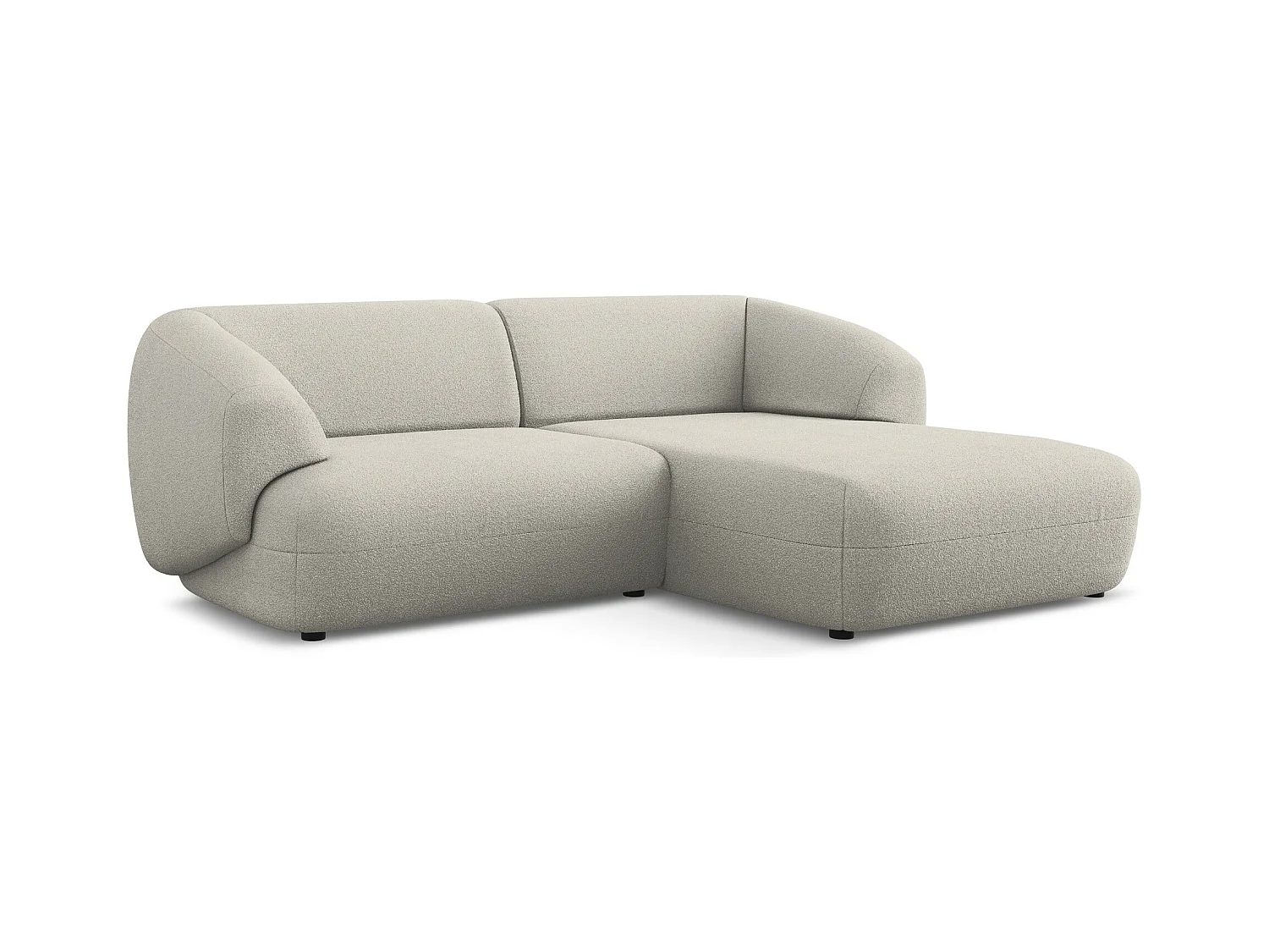 2,5-Sitzer Modulares Ecksofa - Ecke Rechts - Bouclé - Beige - MOANA