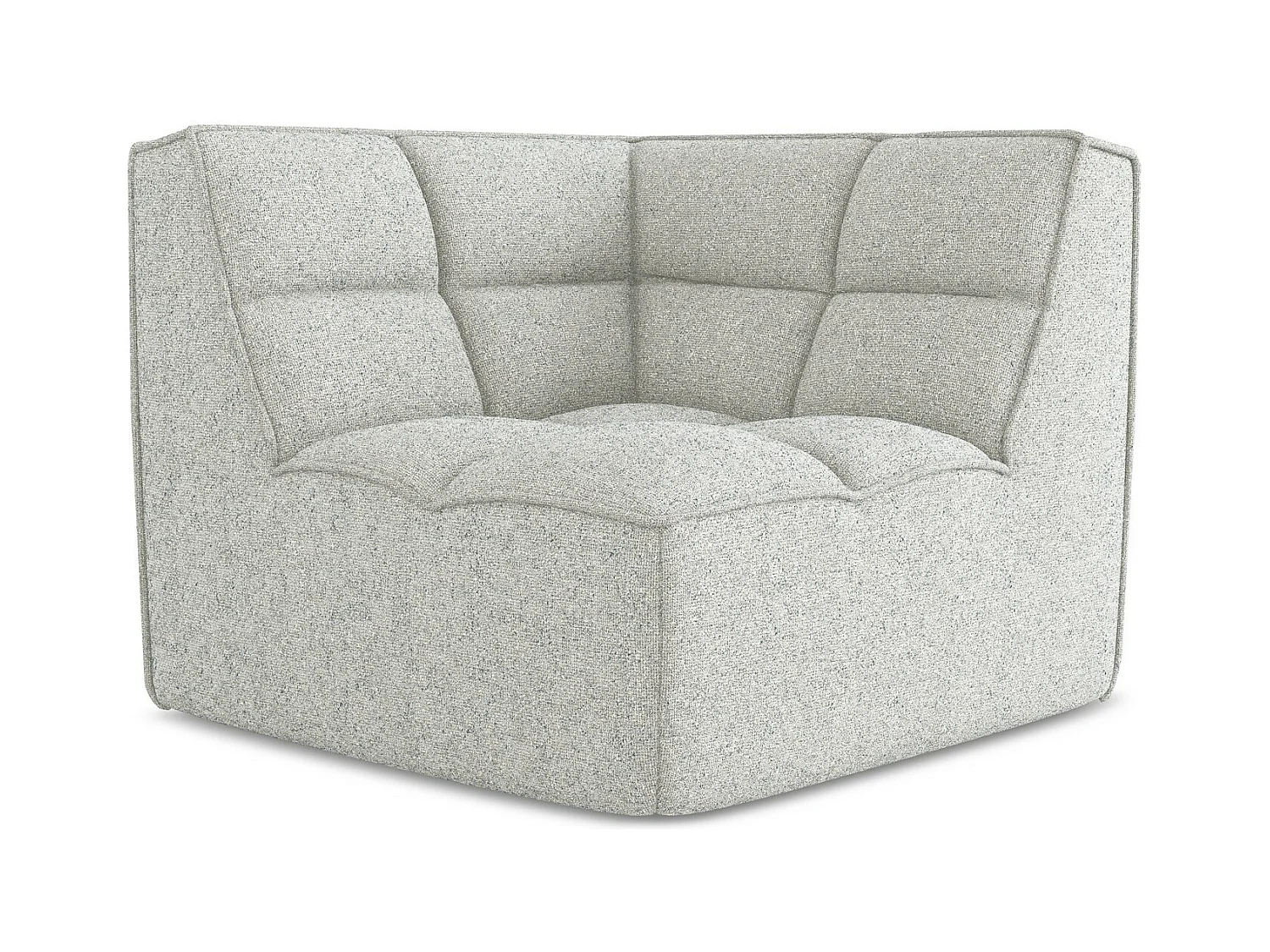 Fauteuil d'angle pour canapé modulable en tissu texturé - beige - KALAI