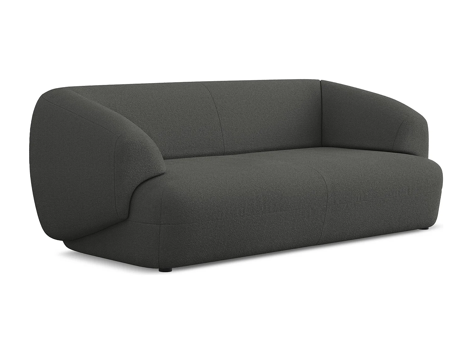 Sofá de 3 lugares em tecido bouclé grafite - MOANA