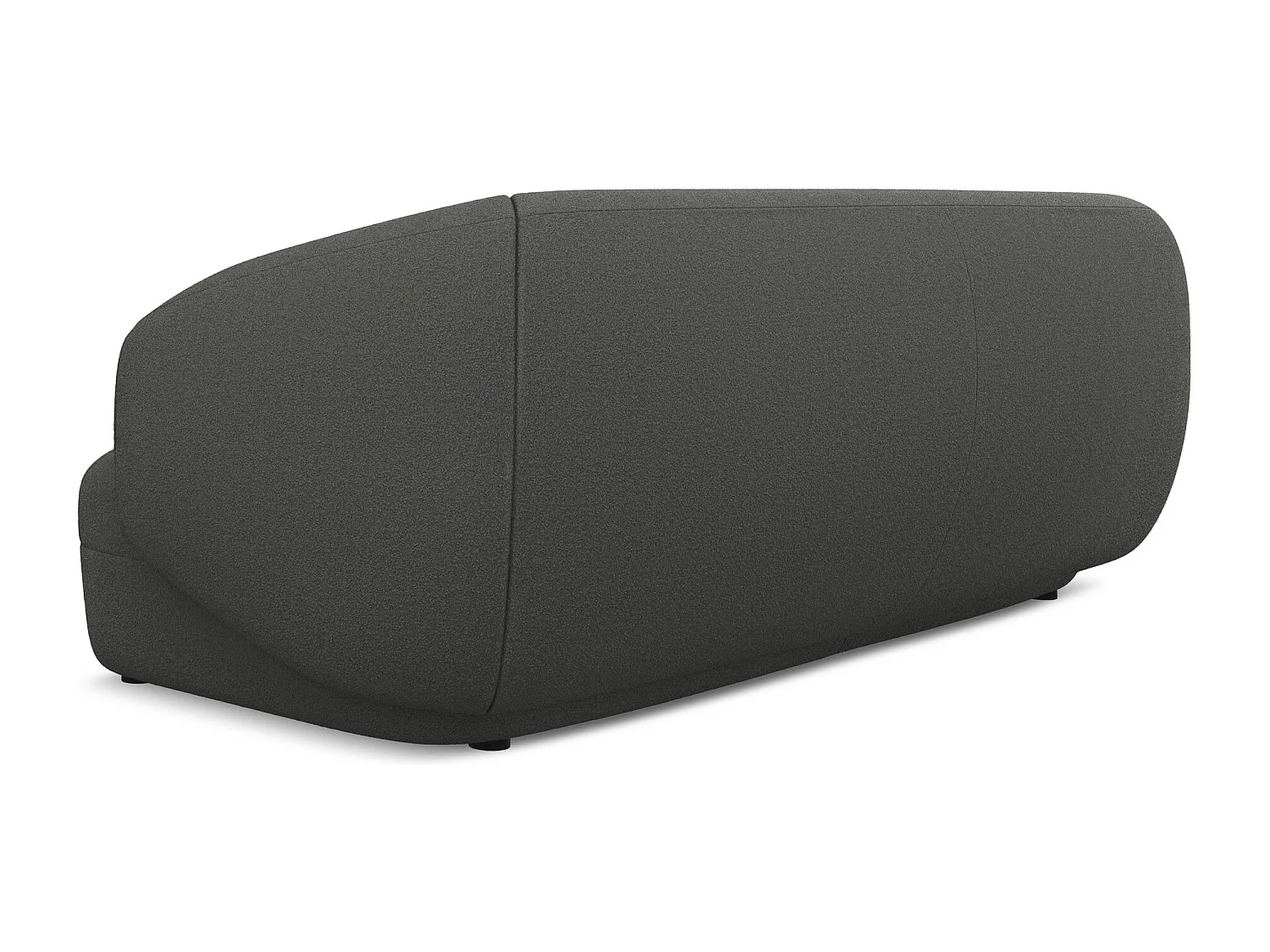 Sofá de 3 lugares em tecido bouclé grafite - MOANA