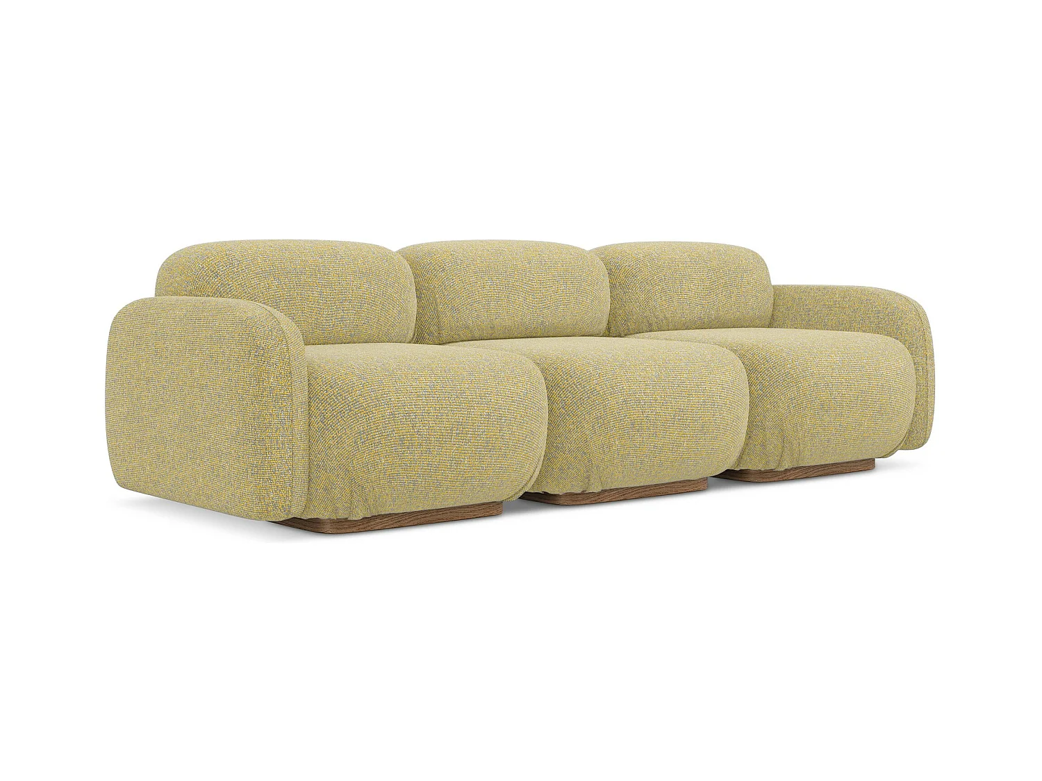 Canapé modulable 4 places en tissu texturé - moutarde - AILANI