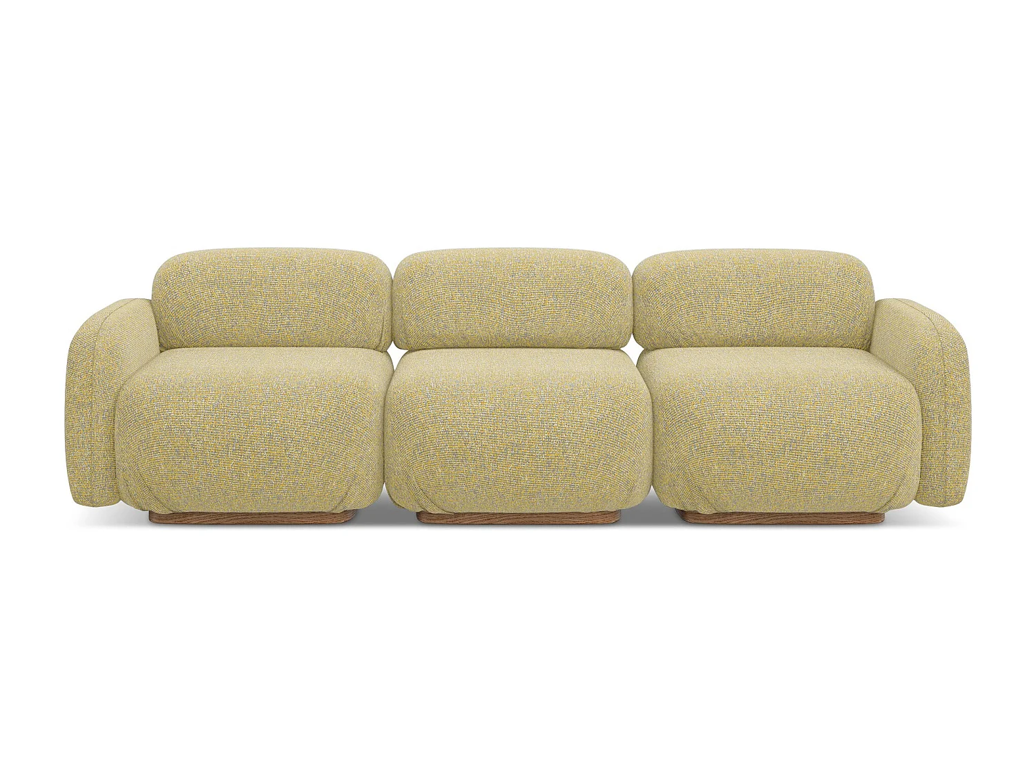 Canapé modulable 4 places en tissu texturé - moutarde - AILANI