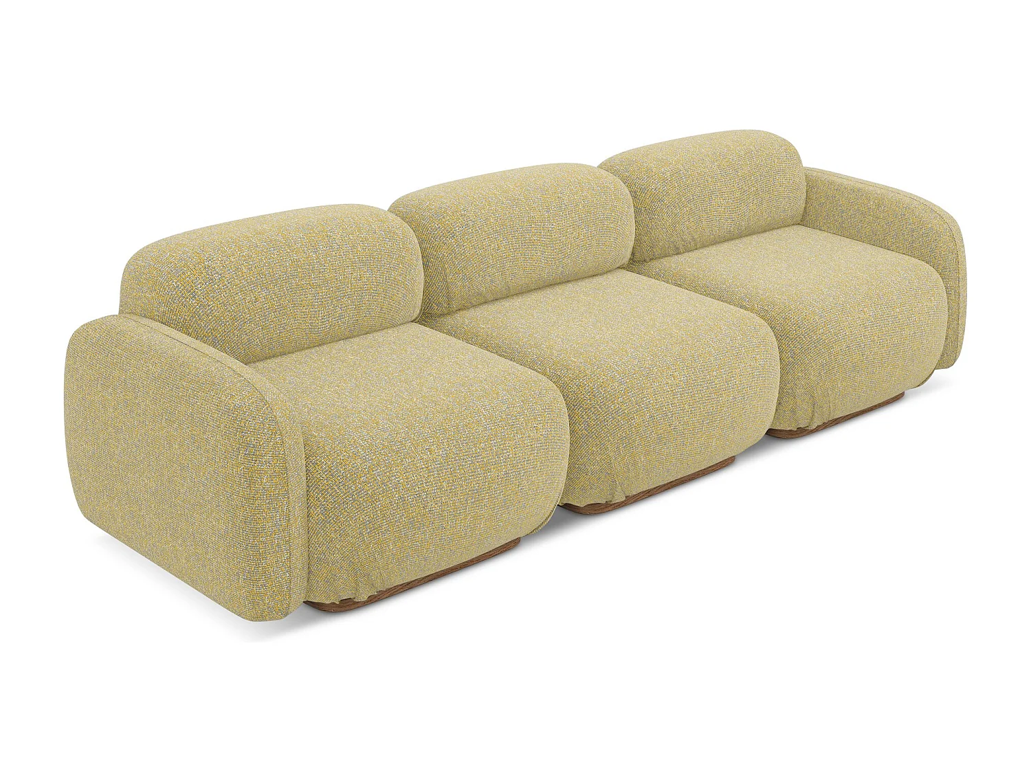 Canapé modulable 4 places en tissu texturé - moutarde - AILANI