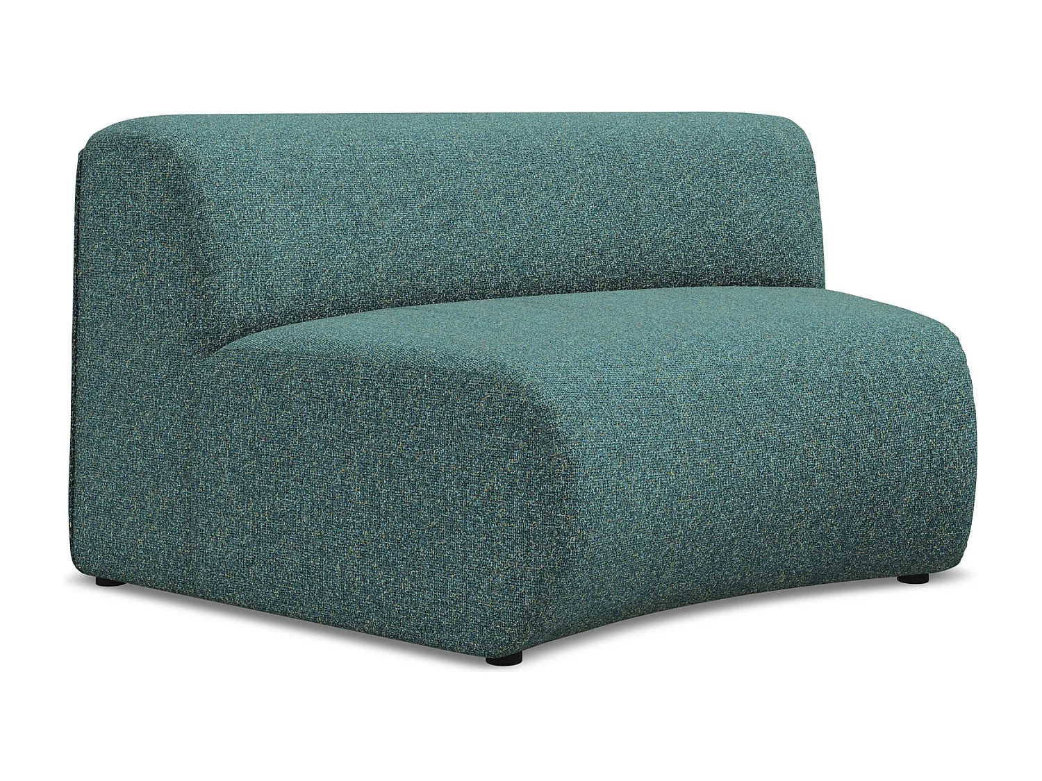 Poltrona de canto em tecido texturizado marinho - EKAHI