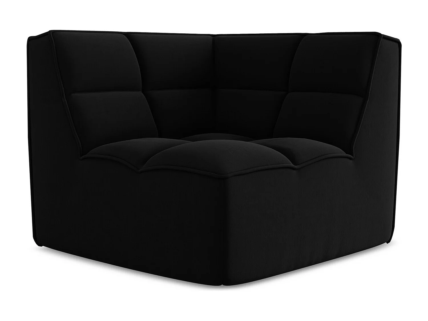 Fauteuil d'angle pour canapé modulable en velours - noir - KALAI