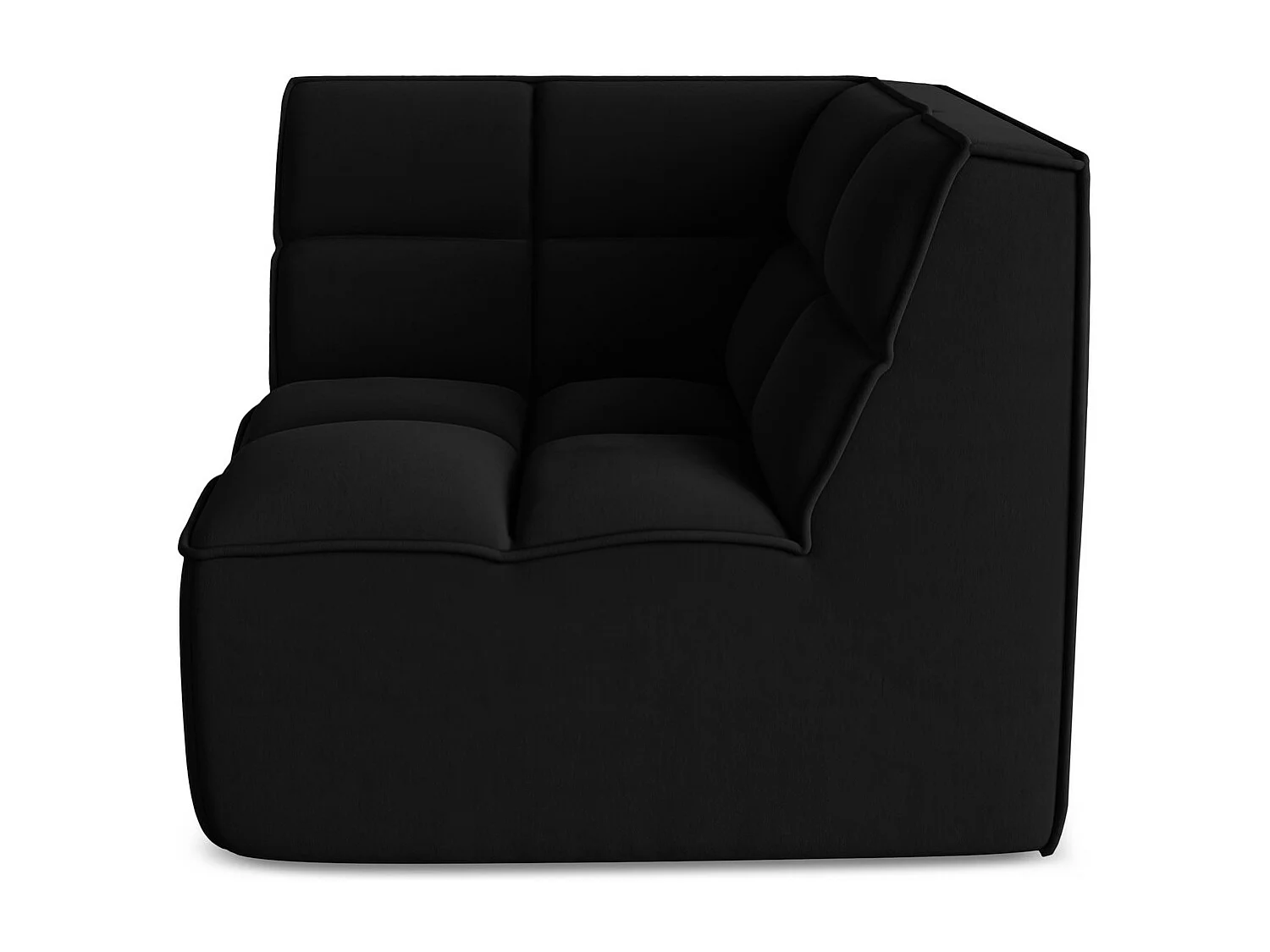 Fauteuil d'angle pour canapé modulable en velours - noir - KALAI