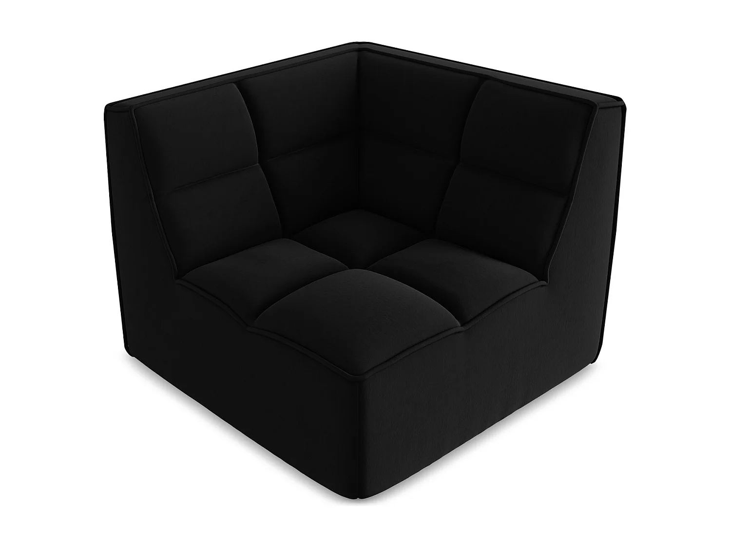 Fauteuil d'angle pour canapé modulable en velours - noir - KALAI