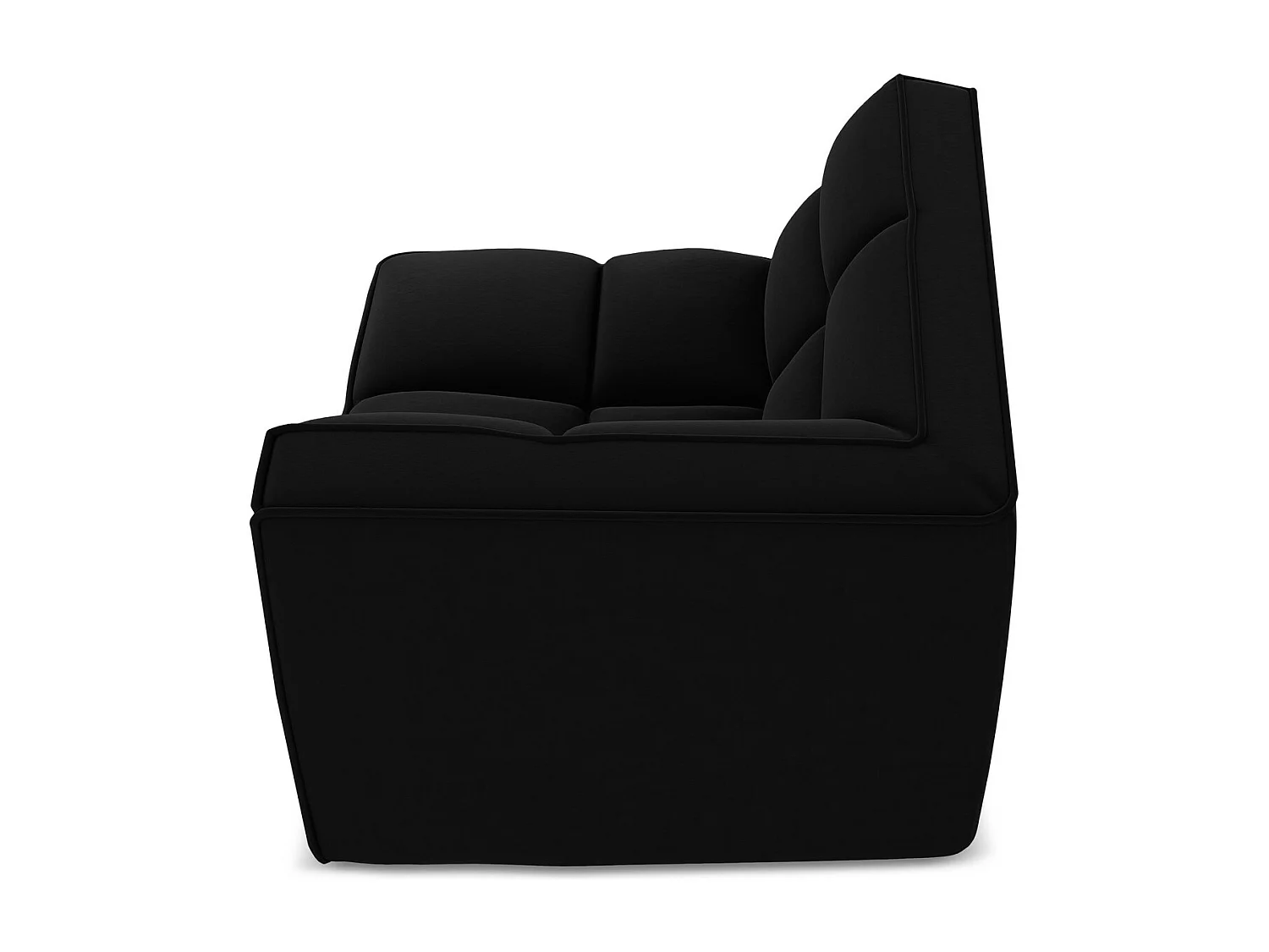 Fauteuil d'angle pour canapé modulable en velours - noir - KALAI