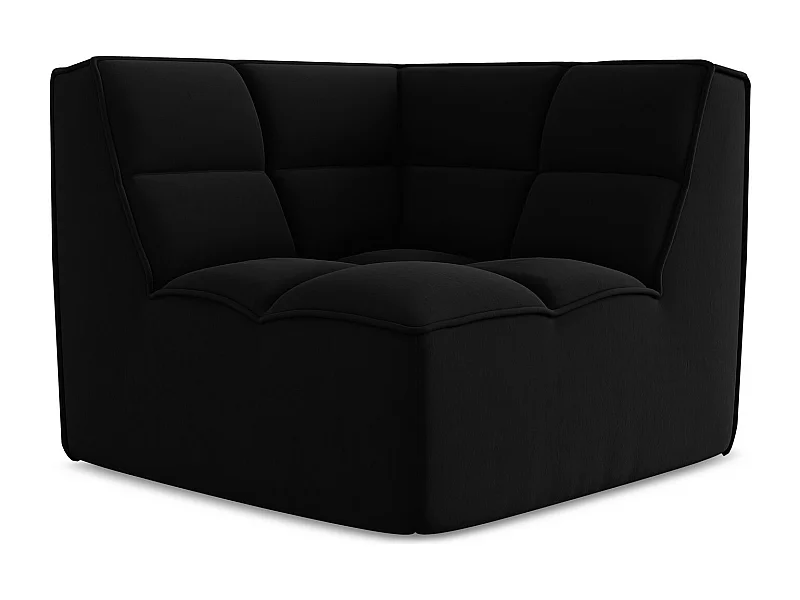 Fauteuil d'angle pour canapé modulable en velours - noir - KALAI