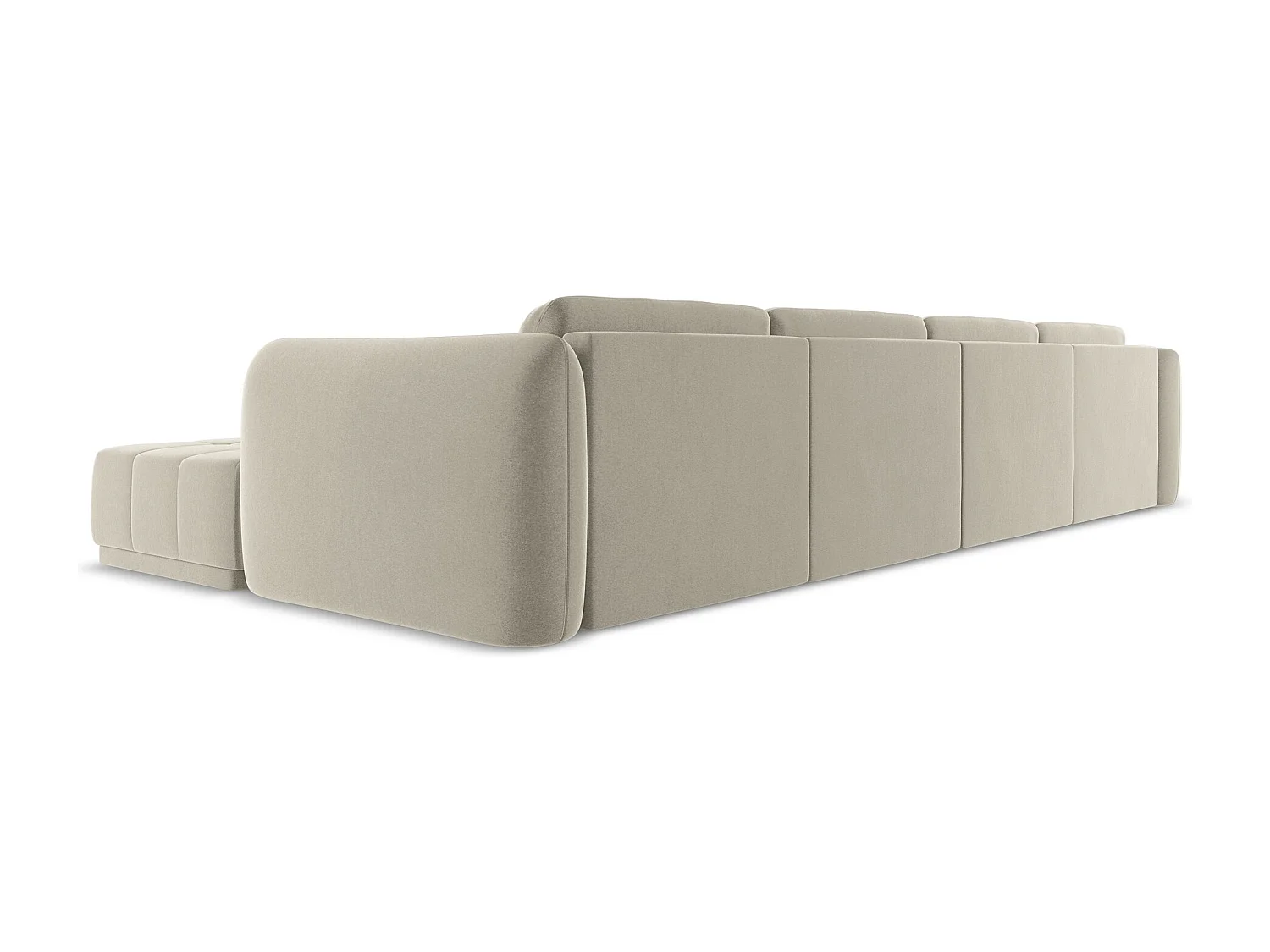 Sofa panoramiczna - z tkaniny welwetowej - perłowy - HOKU