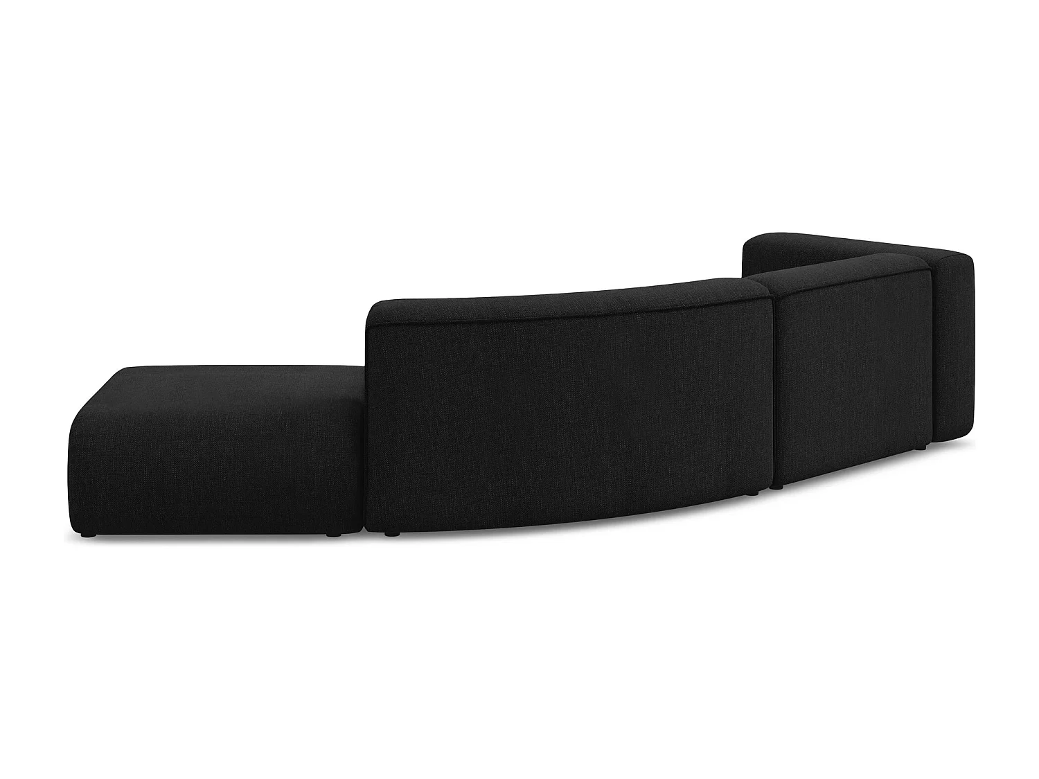 Canapé modulable 4 places droit en tissu chenille - noir - EKAHI