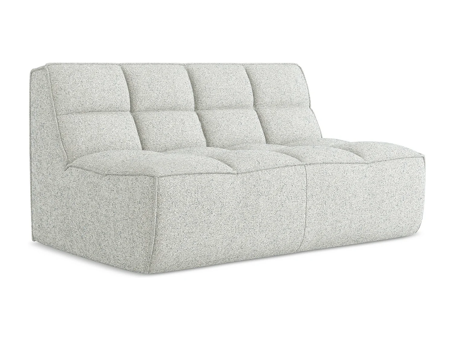 Sofá modular 2 lugares em tecido texturizado bege - KALAI