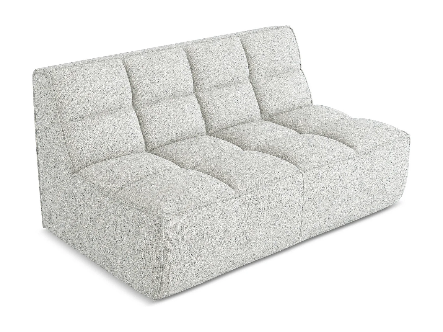 Sofá modular 2 lugares em tecido texturizado bege - KALAI