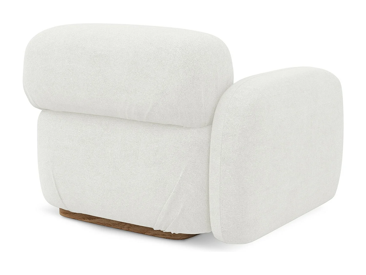 Module avec accoudoirs gauche en tissu bouclette - blanc - AILANI