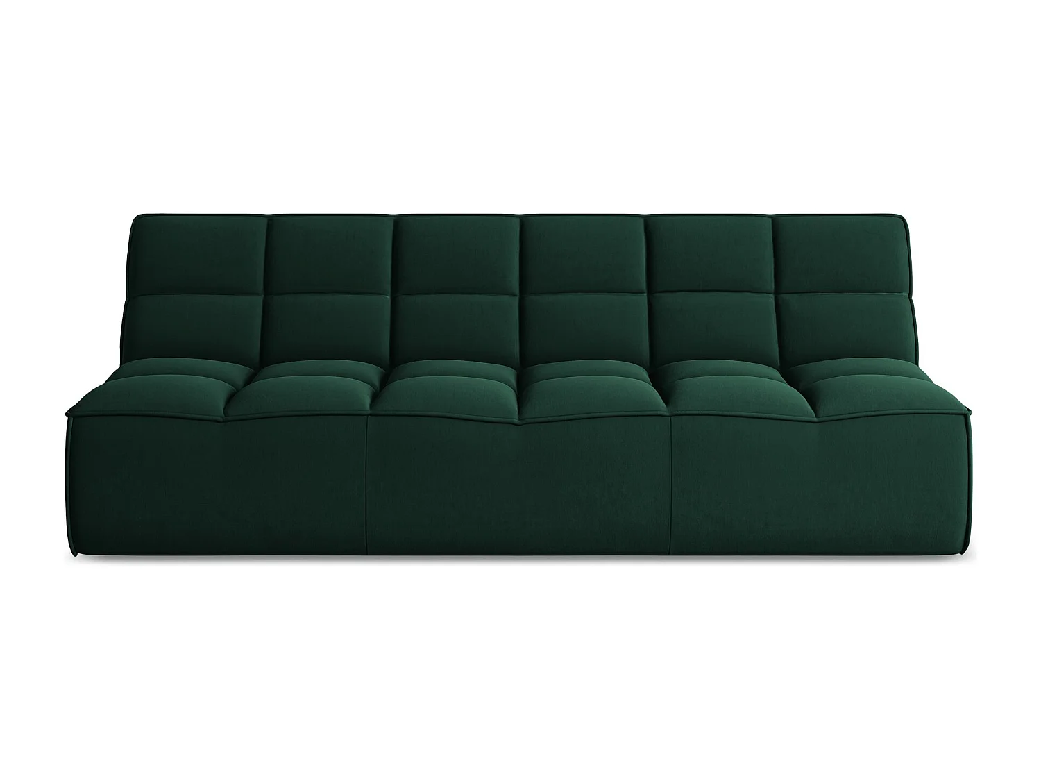 Driezits modulaire bank van flessengroen velours - KALAI