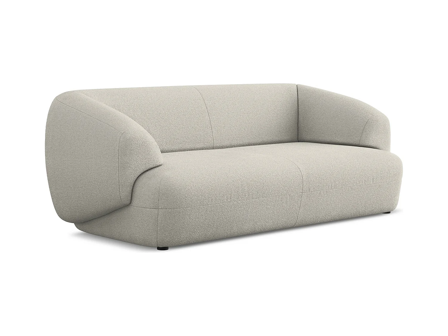 Canapé 3 places en tissu bouclette - beige - MOANA