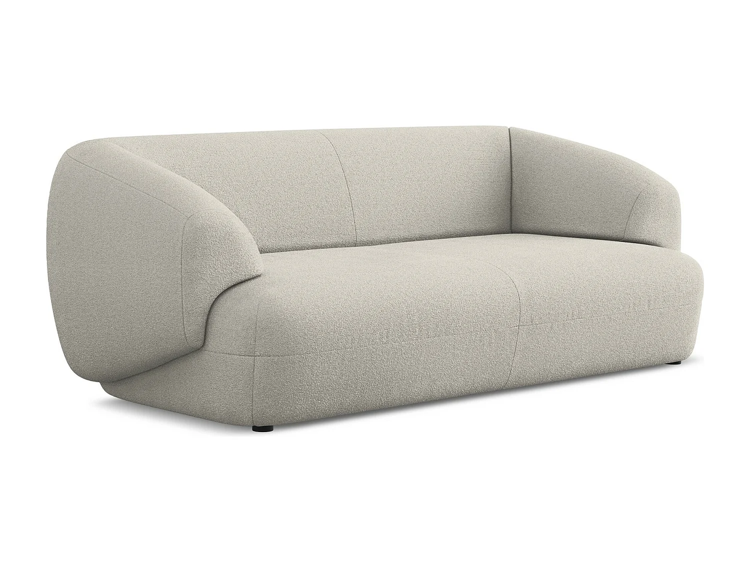 Kanapa 3-osobowa - z tkaniny bouclé - beżowy - MOANA