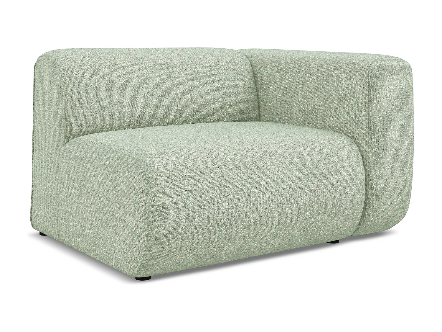 Module avec accoudoirs droit en tissu texturé - vert clair - EKAHI