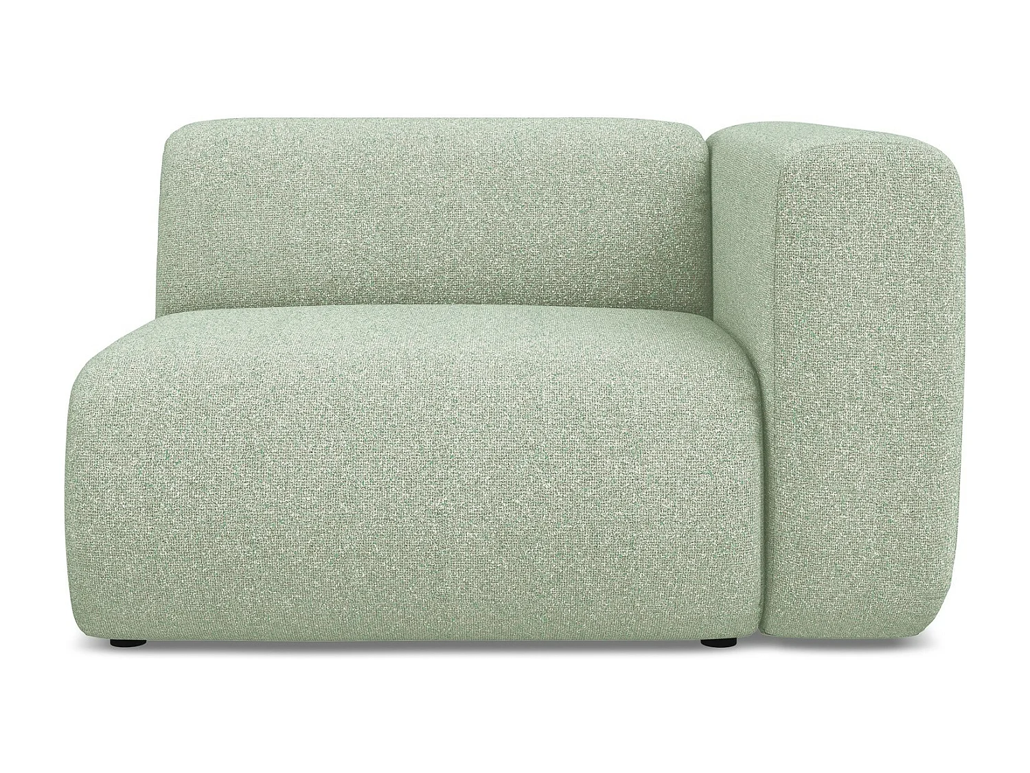 Module avec accoudoirs droit en tissu texturé - vert clair - EKAHI