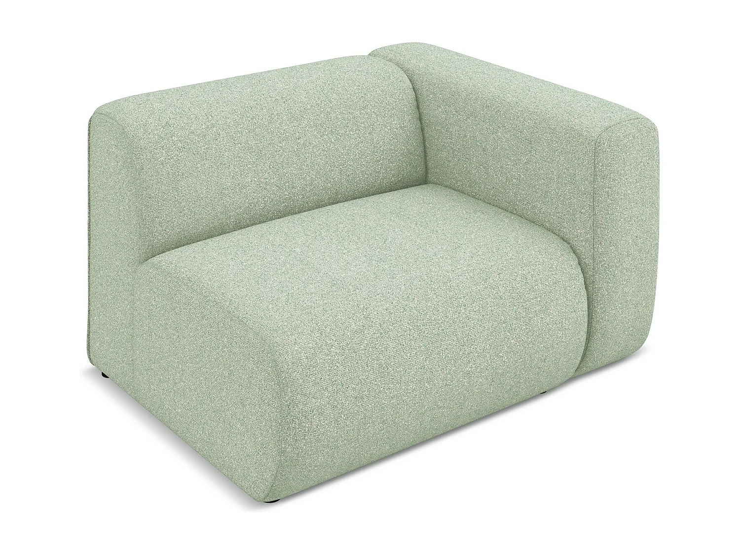 Module avec accoudoirs droit en tissu texturé - vert clair - EKAHI