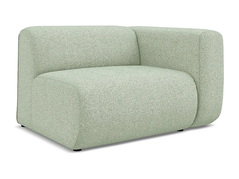 Module avec accoudoirs droit en tissu texturé - vert clair - EKAHI