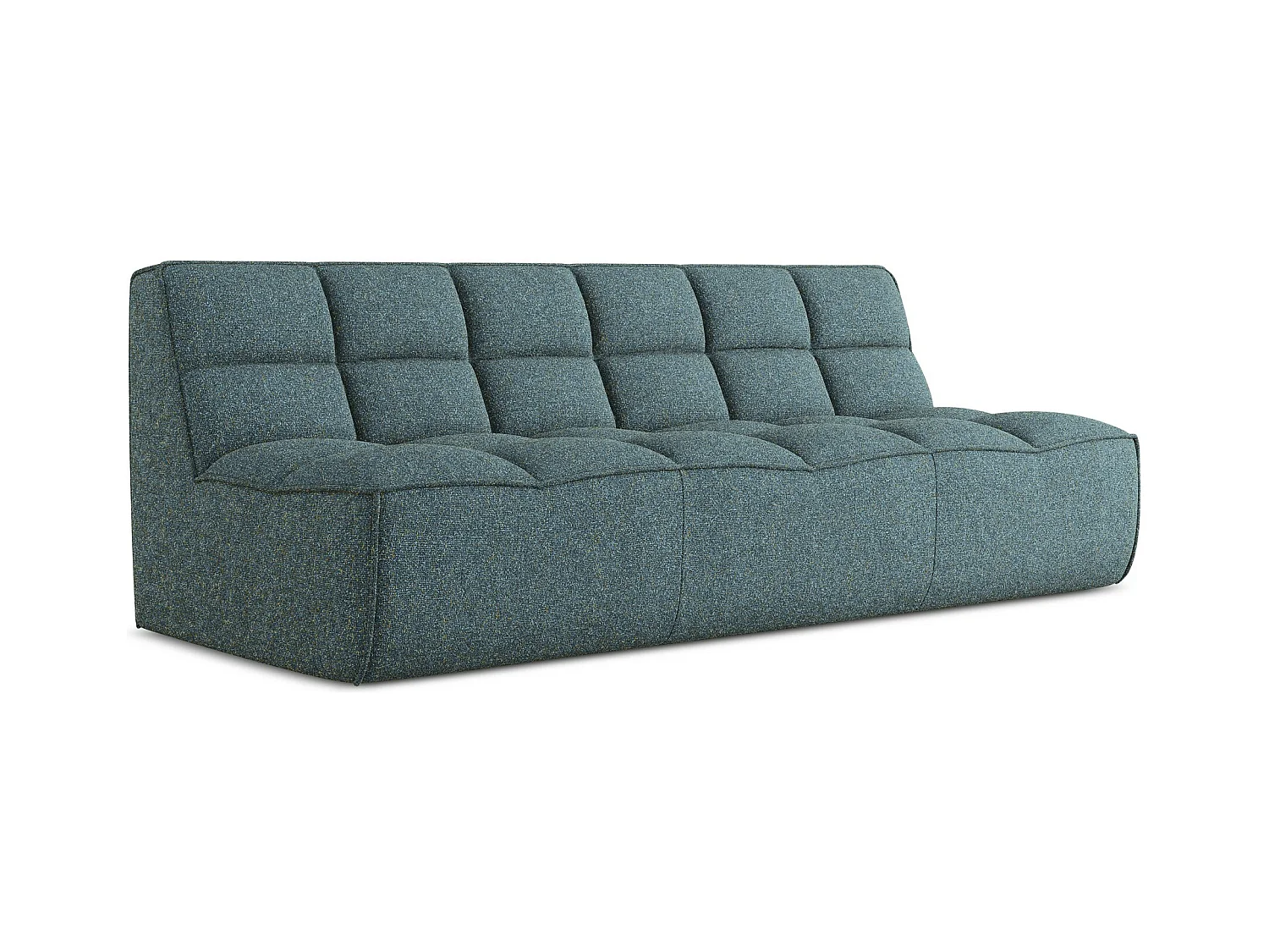 Sofá modular 3 plazas de tela texturizada vaqueros - KALAI