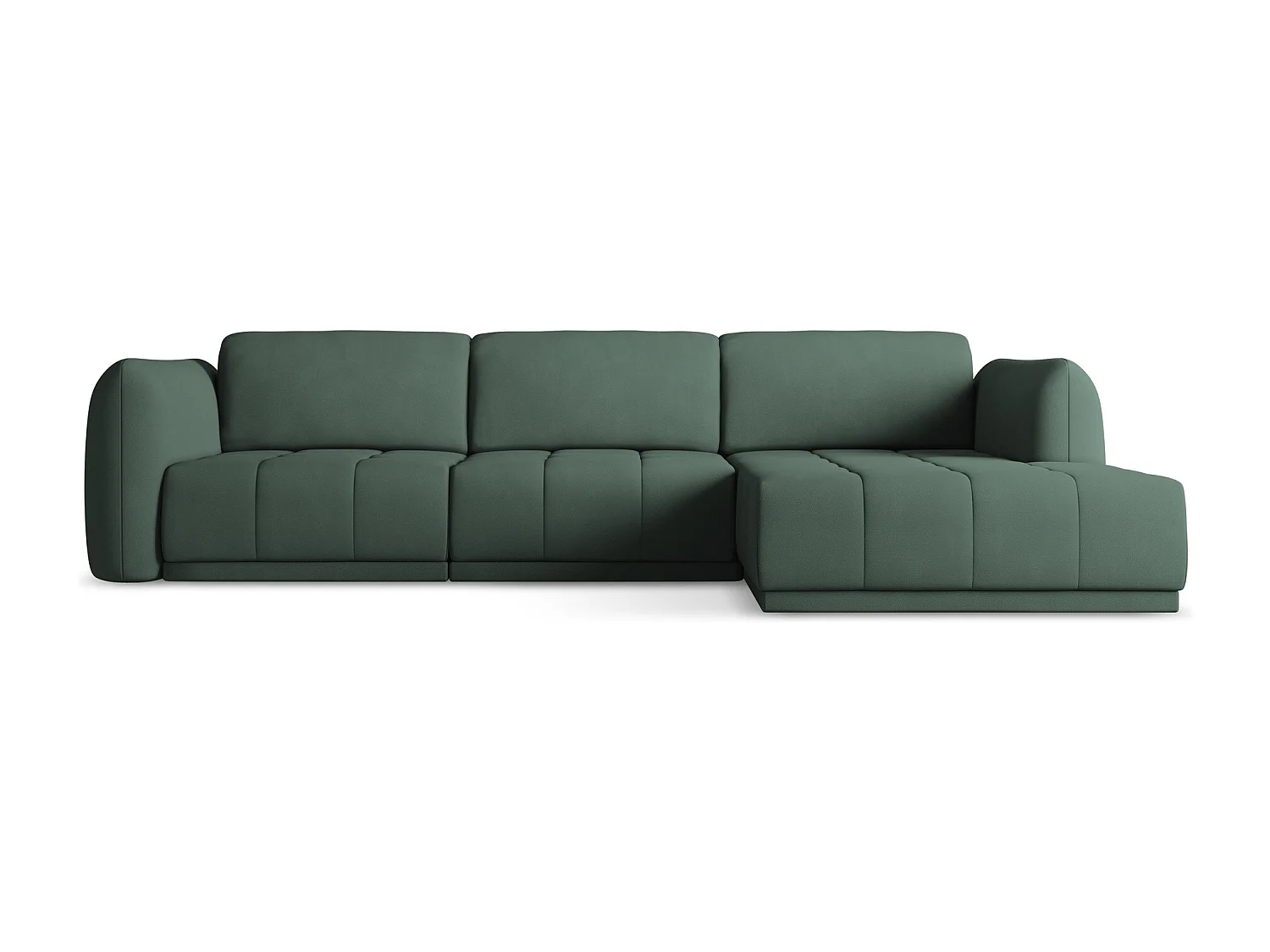 Canapé d'angle droit en tissu chenille - vert - HOKU