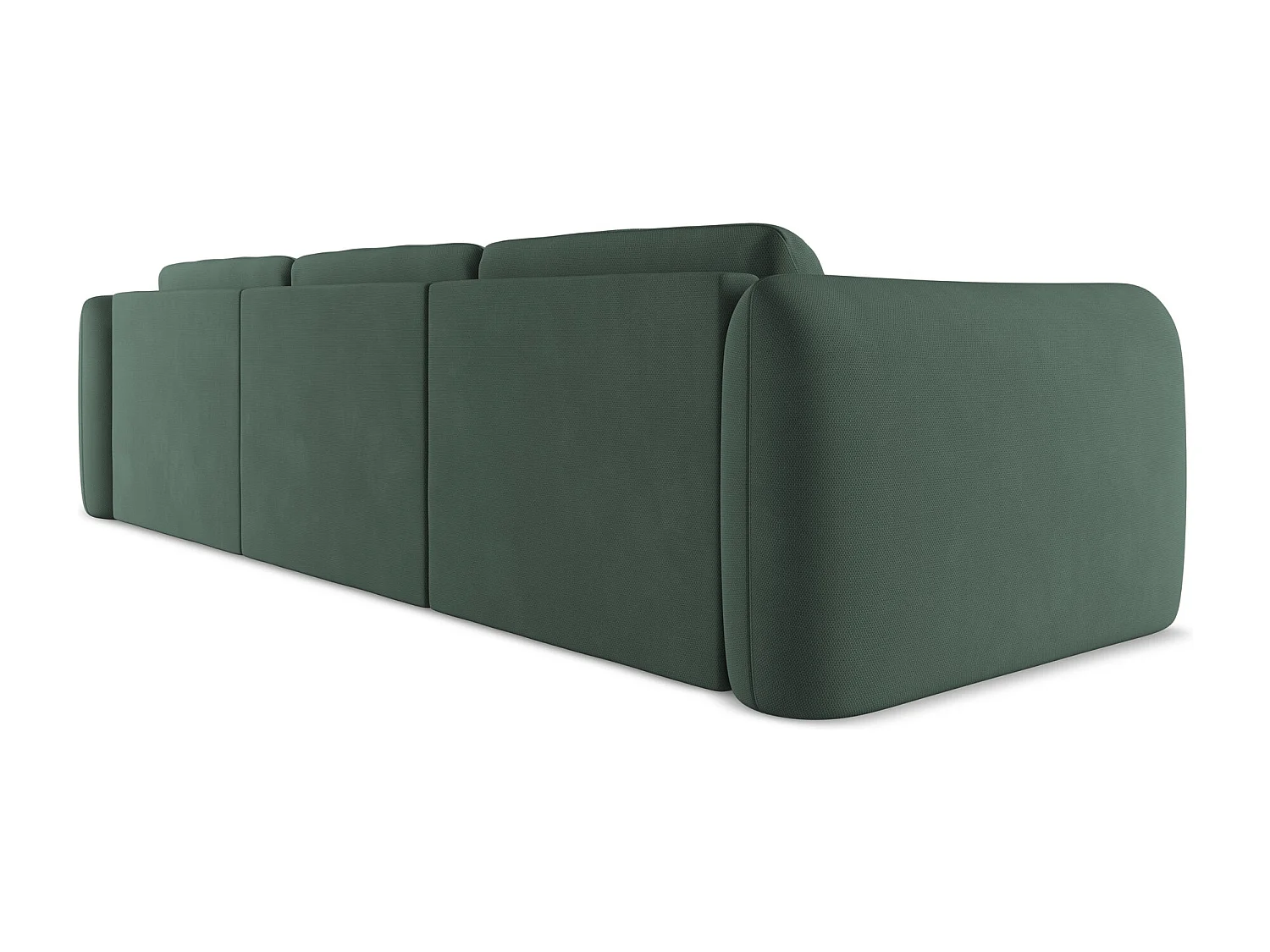 Canapé d'angle droit en tissu chenille - vert - HOKU