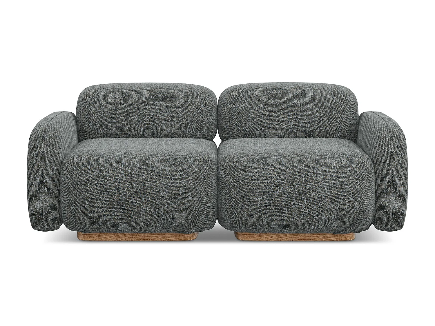 Canapé modulable 3 places en tissu texturé - acier - AILANI