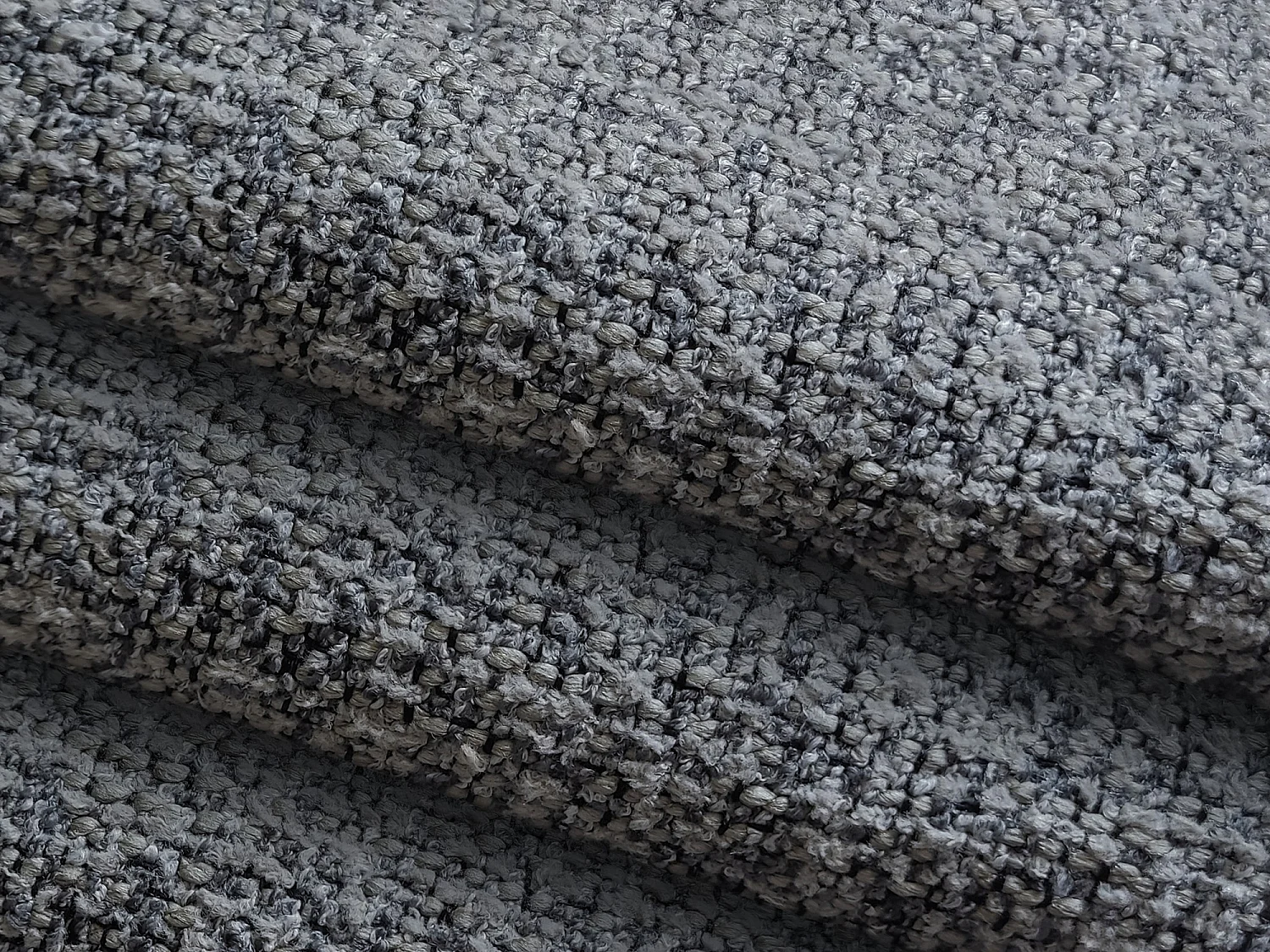 Canapé modulable 3 places en tissu texturé - acier - AILANI