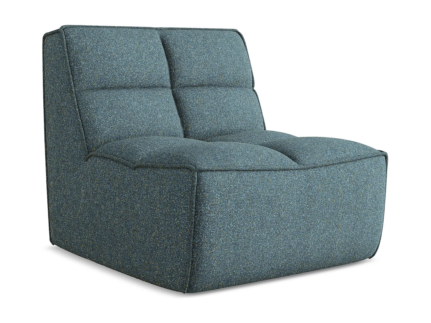 Fauteuil pour canapé modulable en tissu texturé - jeans - KALAI