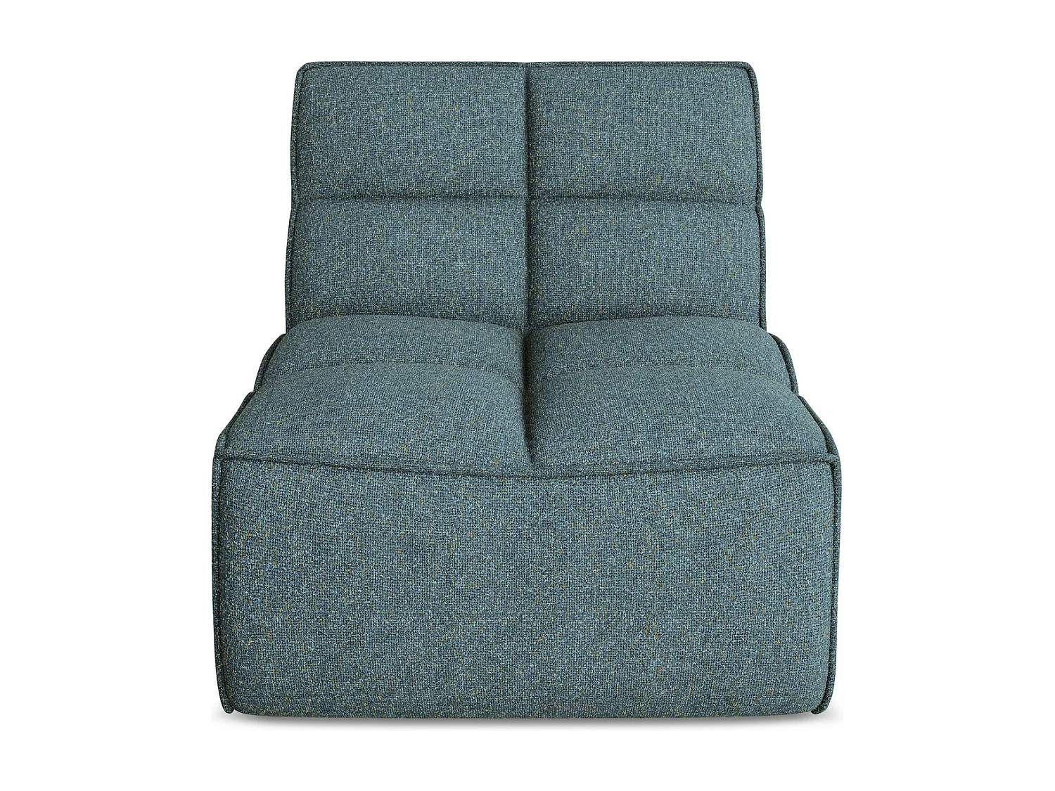 Módulo de sofá central em tecido texturizado jeans - KALAI